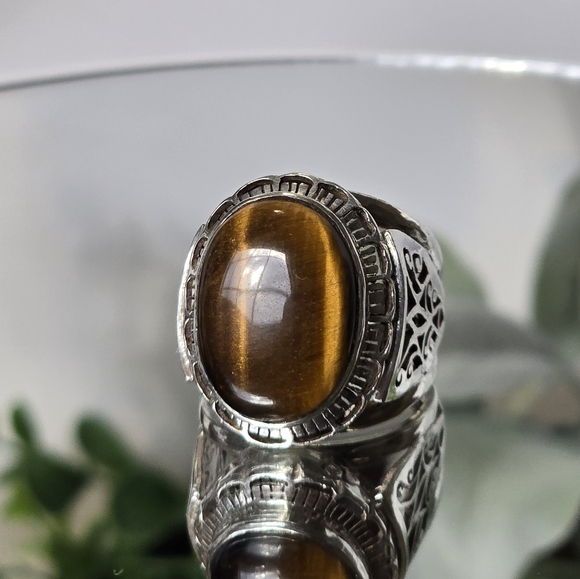 Stunning tiger's eye Sterling Silver ring. - Picture 11 of 14
